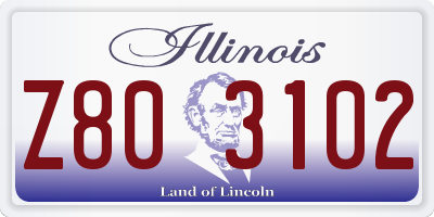 IL license plate Z803102
