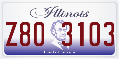 IL license plate Z803103