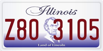 IL license plate Z803105