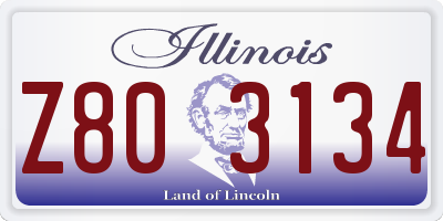 IL license plate Z803134