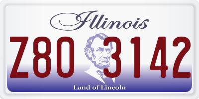 IL license plate Z803142