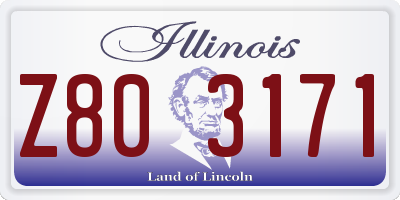 IL license plate Z803171
