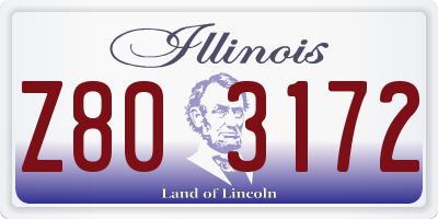IL license plate Z803172
