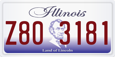 IL license plate Z803181