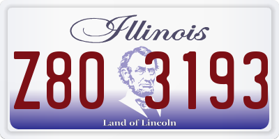 IL license plate Z803193