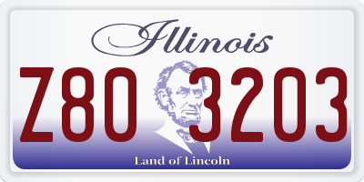 IL license plate Z803203