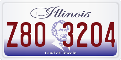 IL license plate Z803204