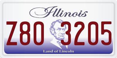 IL license plate Z803205