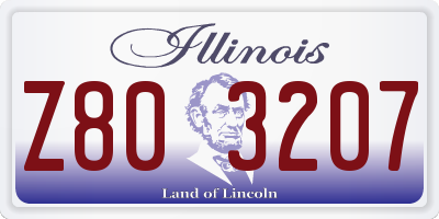 IL license plate Z803207