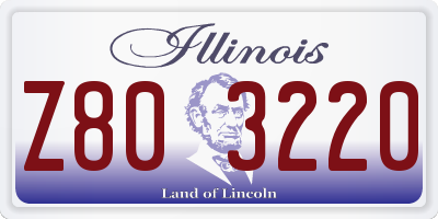 IL license plate Z803220