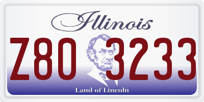 IL license plate Z803233