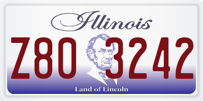 IL license plate Z803242