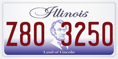 IL license plate Z803250