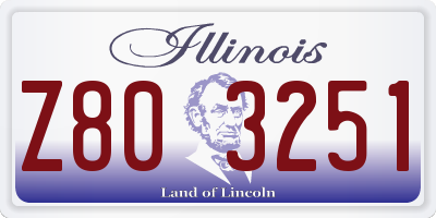 IL license plate Z803251