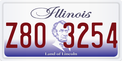 IL license plate Z803254