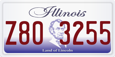IL license plate Z803255