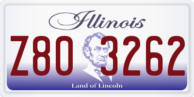 IL license plate Z803262