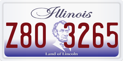 IL license plate Z803265