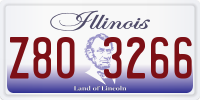 IL license plate Z803266