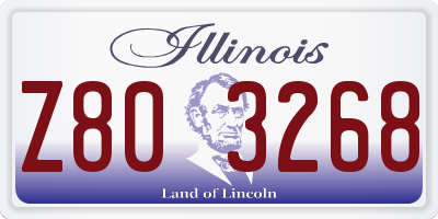 IL license plate Z803268