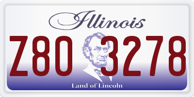 IL license plate Z803278