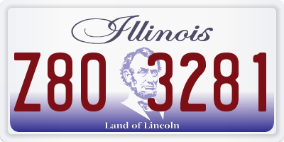 IL license plate Z803281