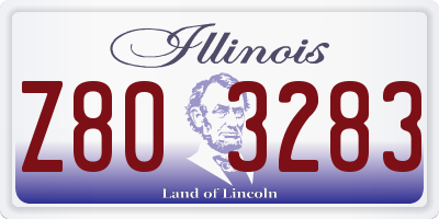 IL license plate Z803283