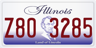 IL license plate Z803285