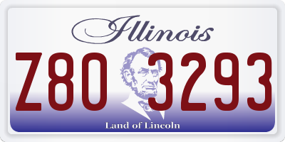 IL license plate Z803293