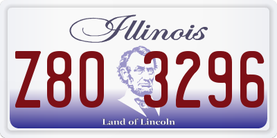 IL license plate Z803296