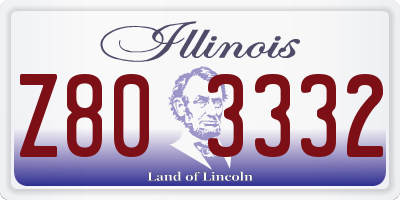 IL license plate Z803332