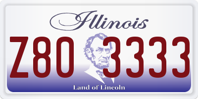 IL license plate Z803333