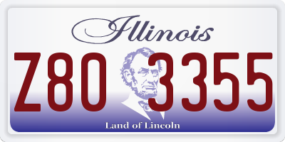 IL license plate Z803355