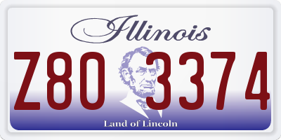 IL license plate Z803374