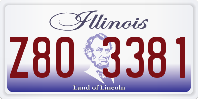 IL license plate Z803381
