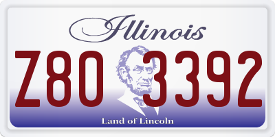 IL license plate Z803392