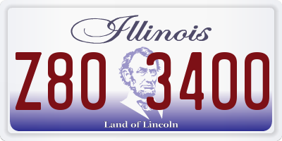 IL license plate Z803400
