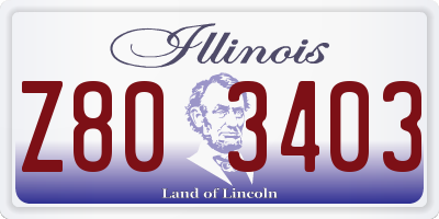 IL license plate Z803403