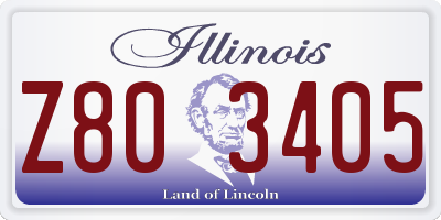 IL license plate Z803405