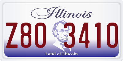 IL license plate Z803410