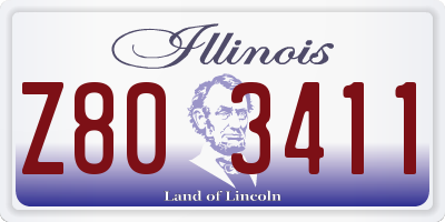 IL license plate Z803411