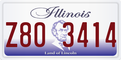 IL license plate Z803414