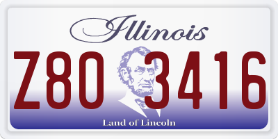 IL license plate Z803416