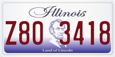 IL license plate Z803418