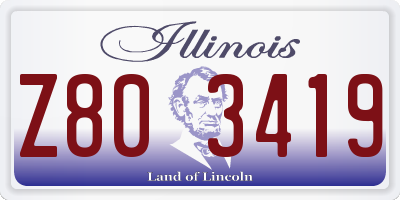 IL license plate Z803419