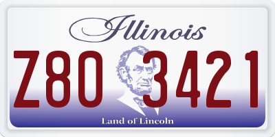 IL license plate Z803421