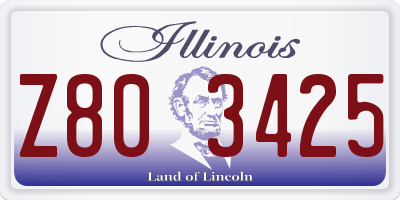 IL license plate Z803425