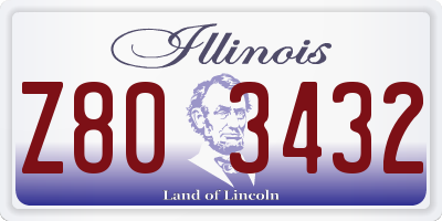 IL license plate Z803432