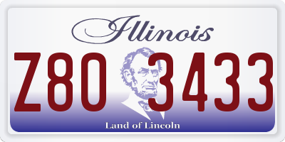 IL license plate Z803433