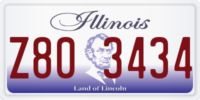 IL license plate Z803434
